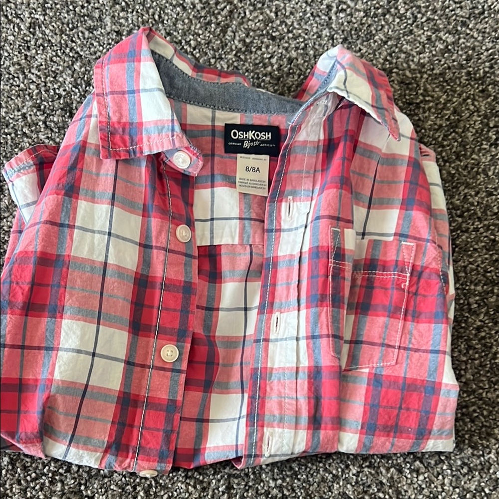 OshKosh B'gosh Red and Blue Button Down Shirt